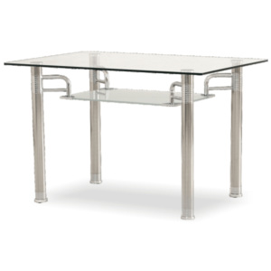 Jídelní stůl ve stylovém skleněném designu chrom RENE - NEW