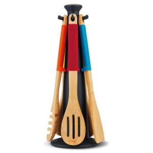 ELV2 Rotační stojan s 5 nástroji k vaření JOSEPH JOSEPH Elevate™ Wood Carousel 2015, barevný