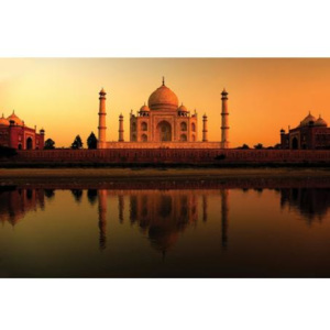XL-110 Vliesové fototapety na zeď Taj Mahal | 330 x 220 cm | oranžová, žlutá, hnědá