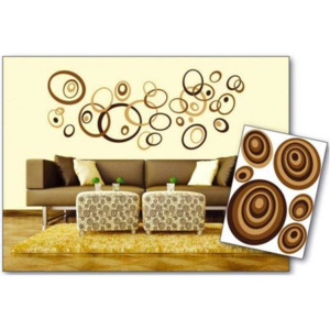 DIMEX ST1 019 Samolepicí dekorace na zeď - Hnědé kruhy | 50x 70 cm | béžová, hnědá