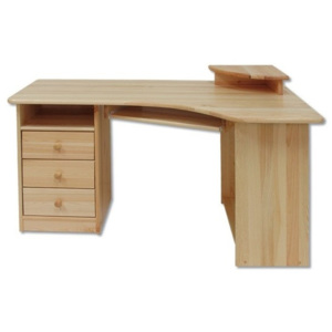 Dřevěný pracovní rohový stůl se zásuvkami typ RB105 KN095