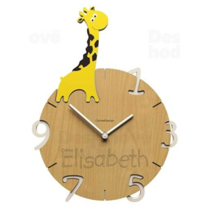 CalleaDesign žirafa 36cm nástěnné hodiny