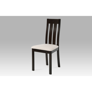 Jídelní židle dřevěná dekor wenge a potah béžová látka BC-2602 BK