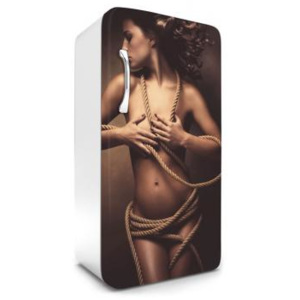 FR-120-034 Samolepicí fototapety na lednici Sexy žena | 65 x 120 cm | hnědá, béžová
