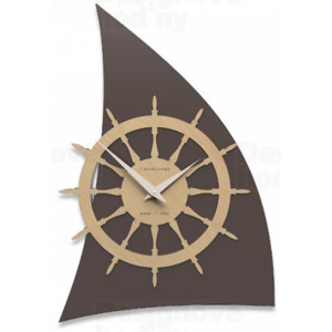 CalleaDesign 10-014 Sailing čokoládová-69 - ral8017 45cm nástěnné hodiny