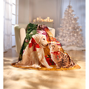 Fleecová deka Vánoční zvířatka