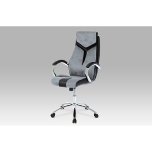 Kancelářská židle s houpacím mechanismem šedá alcantara KA-E520 GREY