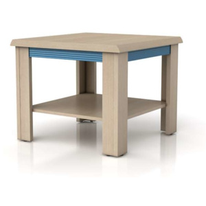 Konferenční stolek CAPS LAW/60 dub světlý belluno/modrá lišta