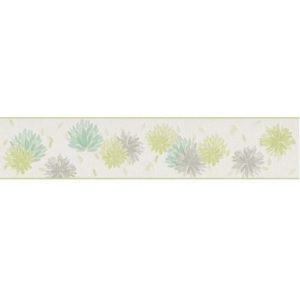 30409-1 bordury na zeď Schöner Wohnen 8 | 13,3 cm x 5 m | bílá, zelená, šedá