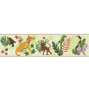 A.S. Création 30306-3 dětské bordury na zeď Esprit Kids 4 | 13,3 cm x 5 m | hnědá, zelená, fialová papírová bordura na stěnu 303063