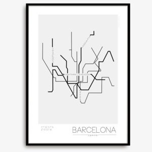 Grafický plakát metra Barcelona