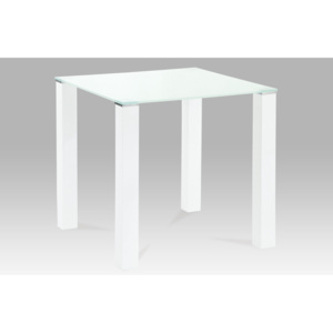 Jídelní stůl 80x80 cm bílé sklo AT-1066 WT