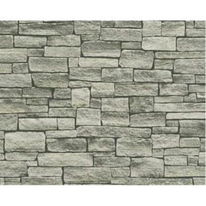 A.S. Création 95871-2 tapety na zeď Best of Wood'n Stone | 0,53 x 10,05 m | béžová, šedá, černá vliesová tapeta na stěnu 958712
