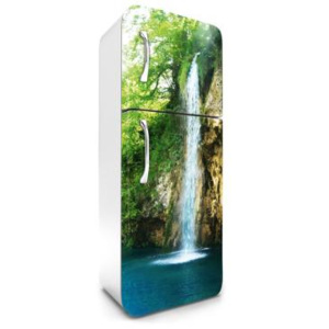 FR-180-010 Samolepicí fototapety na lednici Vodopád | 65 x 180 cm | zelená, modrá, bílá