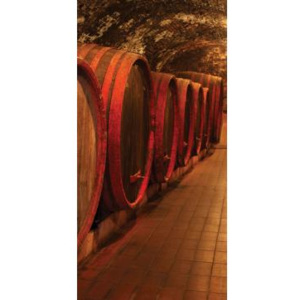 S-215 Vliesové fototapety na zeď Sudy na víno | 110 x 220 cm | hnědá, oranžová