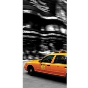 S-107 Vliesové fototapety na zeď Taxi | 110 x 220 cm | černá, oranžová
