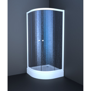 Sprchový kout Anima T-Element čtvrtkruh 80 cm, R 550, neprůhledné sklo, bílý profil TES80CH