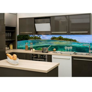 DIMEX KI-260-013 Fototapeta do kuchyně Korálový útes | 260 x 60 cm modrá, zelená samolepicí fototapeta na kuchyňskou linku