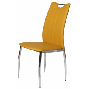 Jídelní židle v jednoduchém moderním provedení žlutá OLIVA