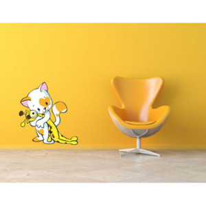Samolepka na zeď- Kočička se žirafou