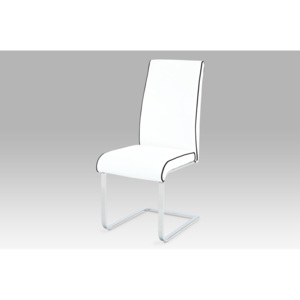 Jídelní židle chrom a bílá ekokůže B989 WT1