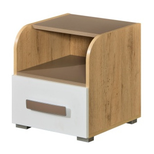 Noční stolek jednozásuvkový ve stylovém dubovém provedení KATAR K13