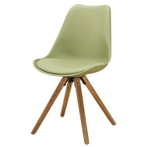 Židle Lilly barvy dubu, zelená 47/81/52 cm