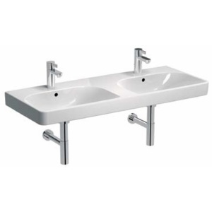 Dvojumyvadlo 120 cm pravoúhlé TRAFFIC Kolo, 2 otvory pro baterii, přepad, bílá Reflex / L91521900