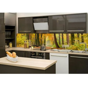 DIMEX KI-260-045 Fototapeta do kuchyně Podzimní les | 260 x 60 cm hnědá, zelená, oranžová samolepicí fototapeta na kuchyňskou linku