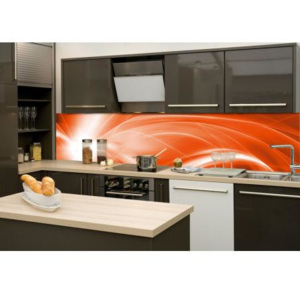 DIMEX KI-260-037 Fototapeta do kuchyně Oranžový abstrakt | 260 x 60 cm oranžová, červená, bílá samolepicí fototapeta na kuchyňskou linku