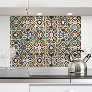 Samolepicí panel do kuchyně zelené dlaždice 67210 / Samolepka do kuchyně Green Tiles (47 x 65 cm) Crearreda