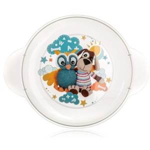 BANQUET Dětský plastový mělký talíř 234x183x24 mm, motiv: Owl