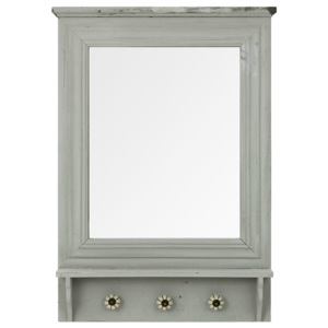 Zrcadlo v dřevěném rámu, šedé XT020B