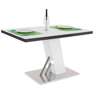 Jídelní Stůl Metz 120 barvy nerez oceli, bílá, šedá 120/76/80 cm