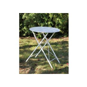 Stůl kovový/dřevo, barva bílá antik - OBR764654