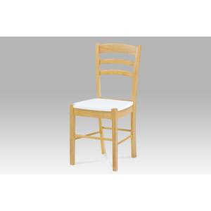 Jídelní židle celodřevěná dekor buk a bílá AUC-004 BWT