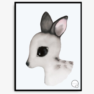 Černobílý plakát Deer 30×40 cm