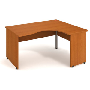 Rohový stůl, zaoblený, hloubka 600/800 mm, levý, buk