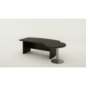 Psací stůl Bern Plus s jednacím prvkem, 2550 x 1550 mm, wenge