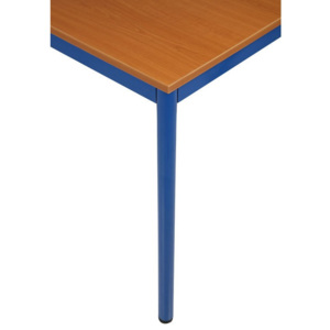 Stůl do jídelny - kulaté nohy, modrá konstrukce, 1200 x 800 mm, třešeň