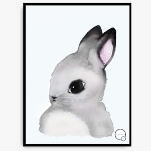 Černobílý plakát Bunny 30x40 cm