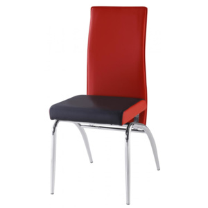 Jídelní židle dvoubarevná F502 červeno černá