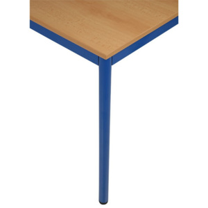 Stůl do jídelny - kulaté nohy, modrá konstrukce, 1600 x 800 mm, buk