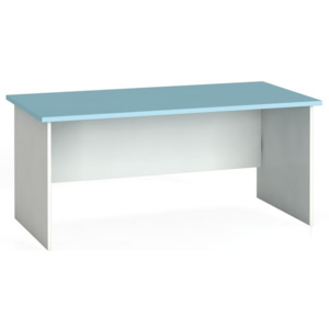 Kancelářský psací stůl rovný 160 x 80 cm, bílá/azurová