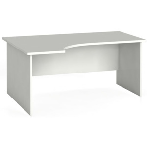 Ergonomický kancelářský pracovní stůl 160 x 120 cm, bílá, levý