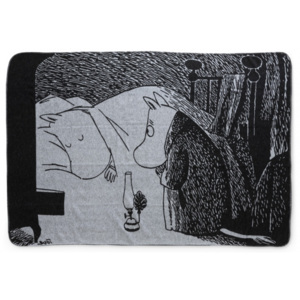 Bavlněná deka Moomin Night 120x180, černo-bílá Finlayson