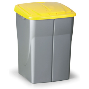 Odpadkový koš (š x h x v): 37 x 36,5 x 51,5 cm, 45 l, víko: žluté
