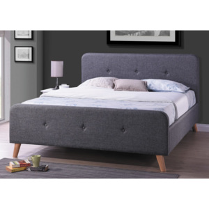 Čalouněná manželská postel v šedé barvě o rozměru 160x200 cm KN234