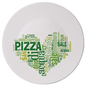 BORMIOLI Talíř skleněný pizza I LOVE PIZZA GREEN 33 cm