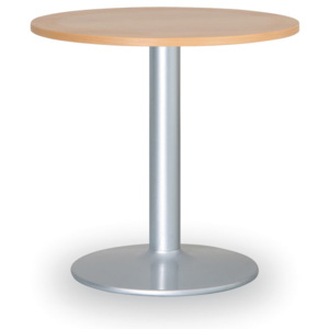 Konferenční stolek Zeus II, kruh 600 mm, šedá podnož, deska buk
